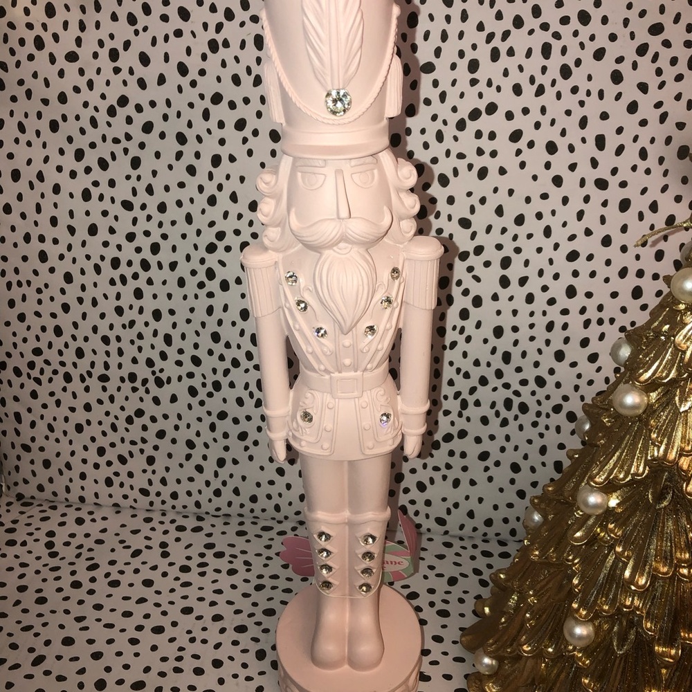 🎄 Pink Nutcracker Figurine with Rhinestones